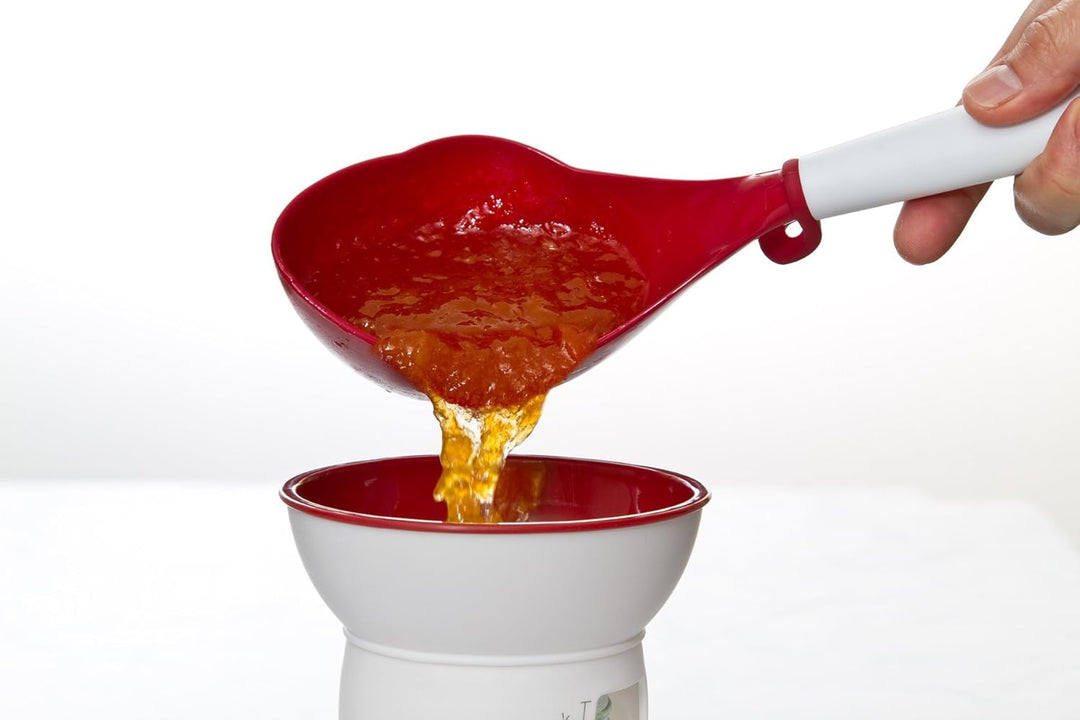 Easy pour spout on this canning ladle