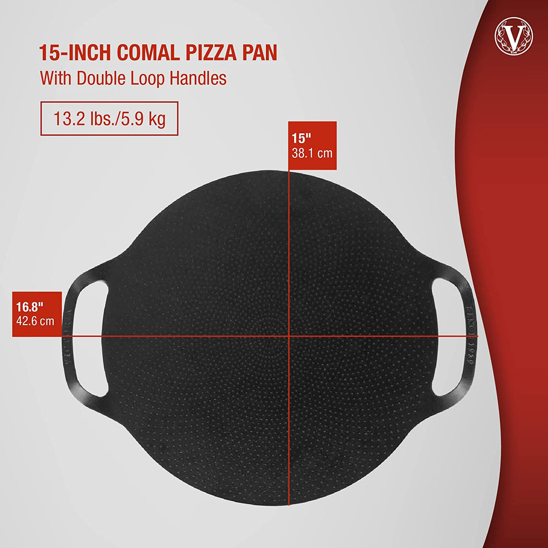 15 Inch Cast Iron Pizza Pan/Comal by Victoria Cast Iron