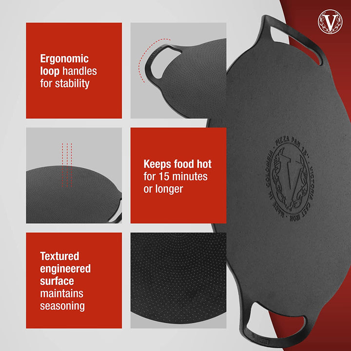 15 Inch Cast Iron Pizza Pan/Comal by Victoria Cast Iron