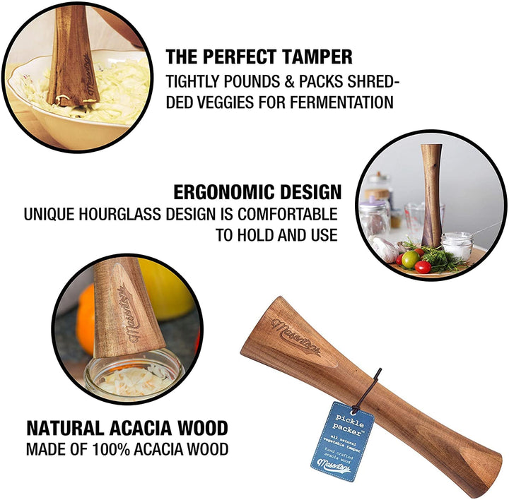 Masontops Acacia Wood Pickle Packer / Tamper