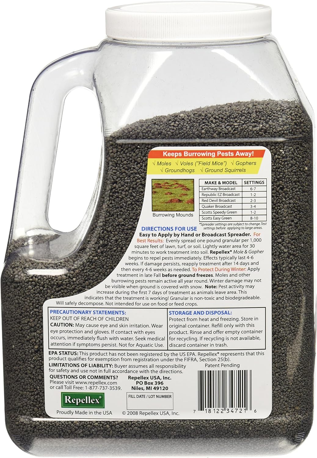 Repellex Mole and Gopher All Natural Rodent Repellent Granules for Lawn