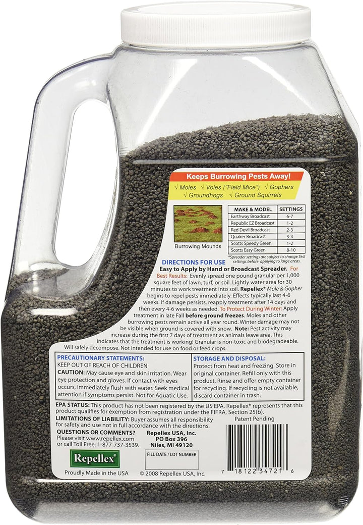 Repellex Mole and Gopher All Natural Rodent Repellent Granules for Lawn