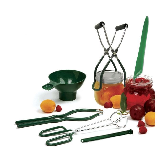 Canning Supplies Starter Kit, Stainless Steel Canning Set Tools: Rack,  Ladle, Measuring Spoons, Funnel, Tongs, Jar Lifter, Lid Lifter, Lable for