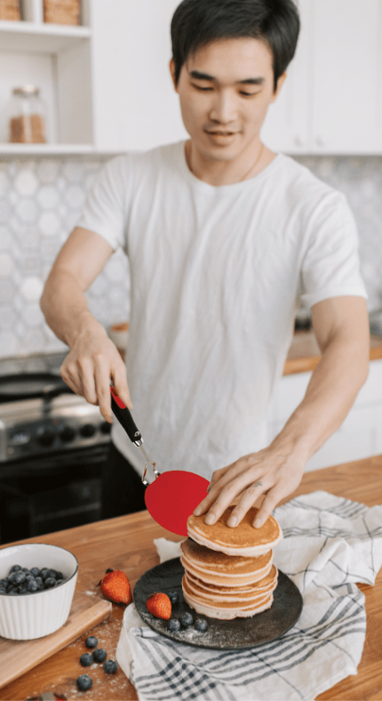 Flexible Extra Wide Pancake Spatula Silicone Turner Nonstick