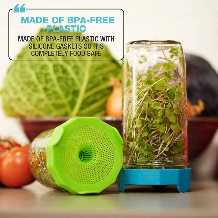 Wide Mouth Bean Sprouting Lids for Mason Jars by MasonTops
