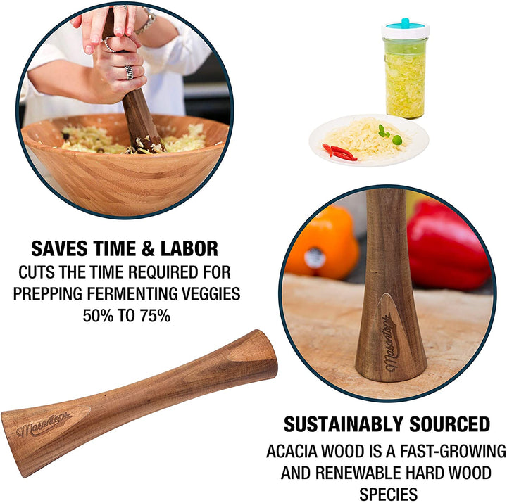 Masontops Acacia Wood Pickle Packer / Tamper