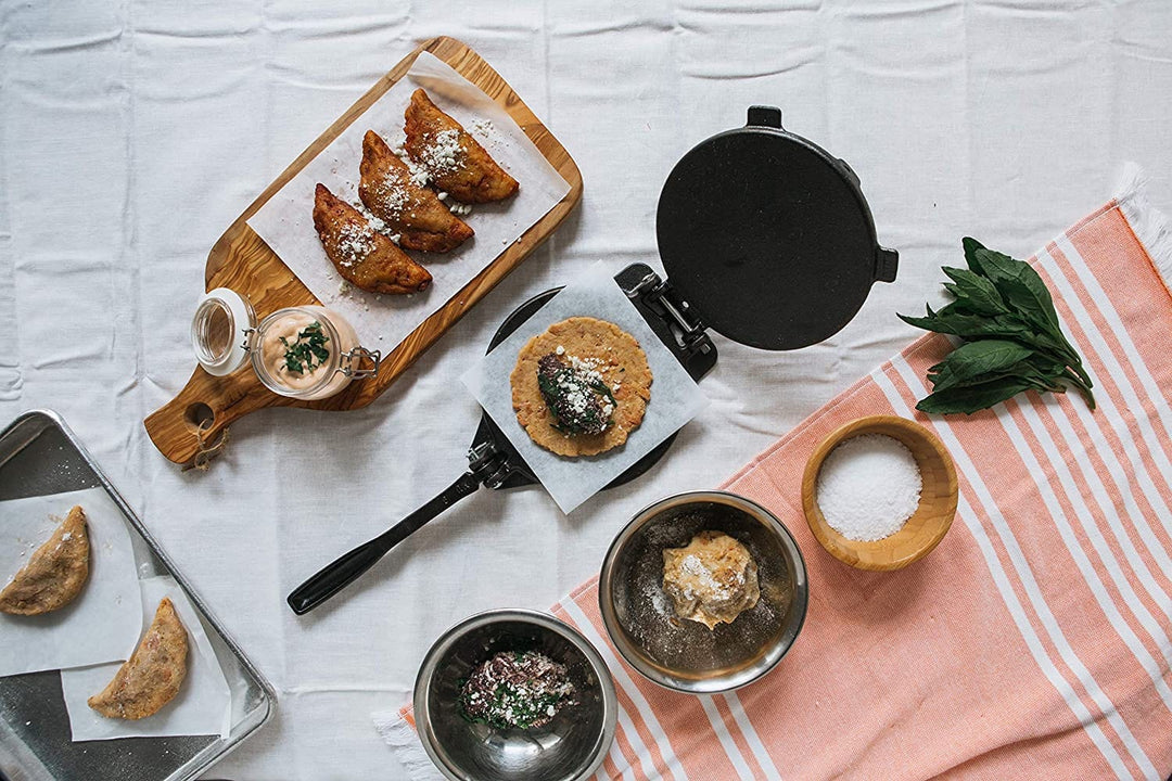 Victoria Cast Iron 8" Tortilla Press for Naan, Flatbread, Tacos