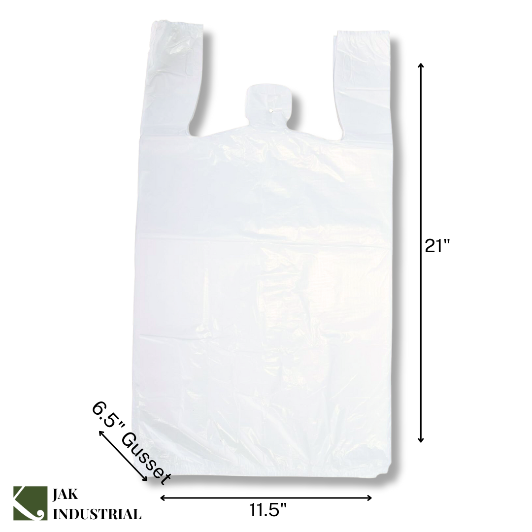 Industrial White T-Shirt Bags by JAK