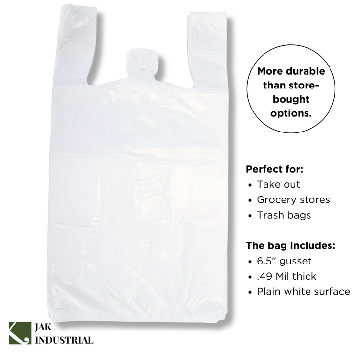 Industrial White T-Shirt Bags by JAK