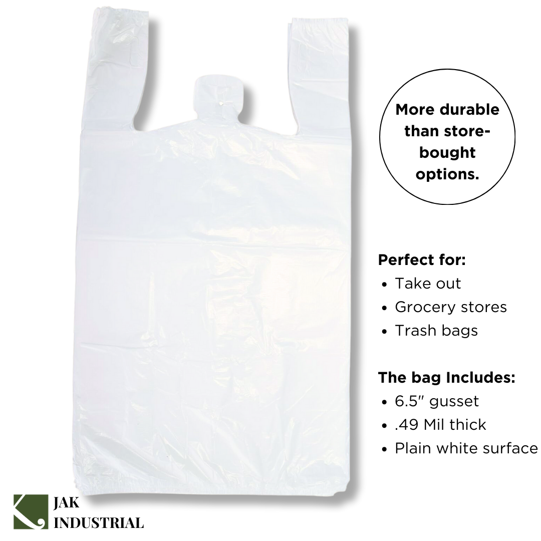 Industrial White T-Shirt Bags by JAK