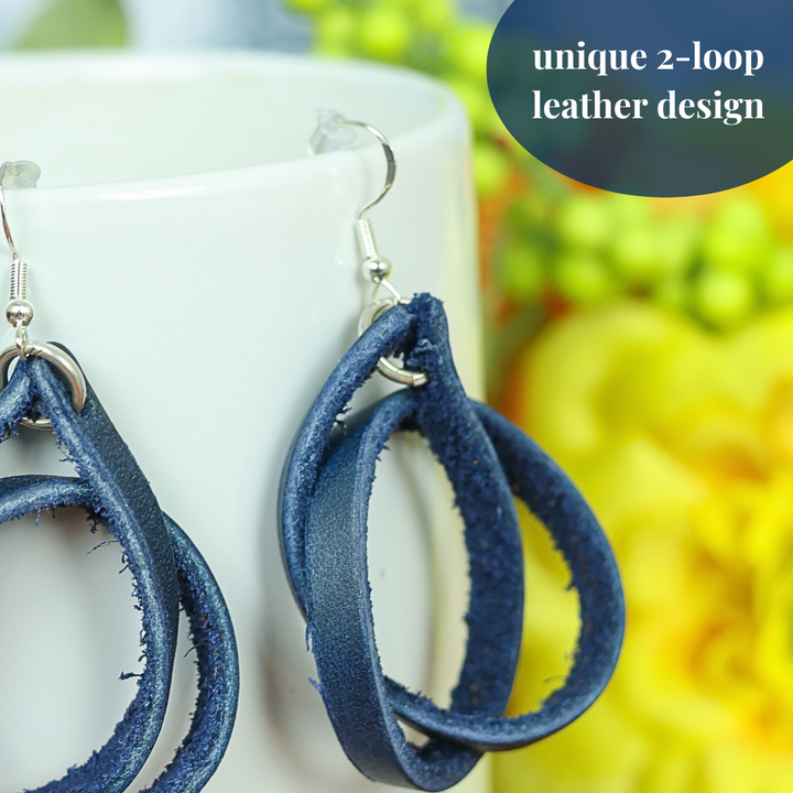 Genuine Leather Loop Earrings by World Orphans