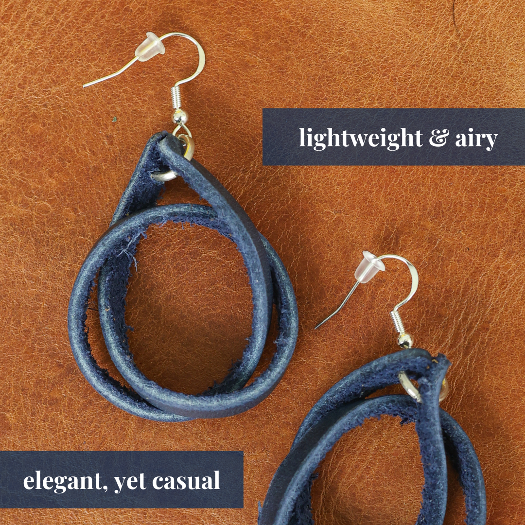 Genuine Leather Loop Earrings by World Orphans
