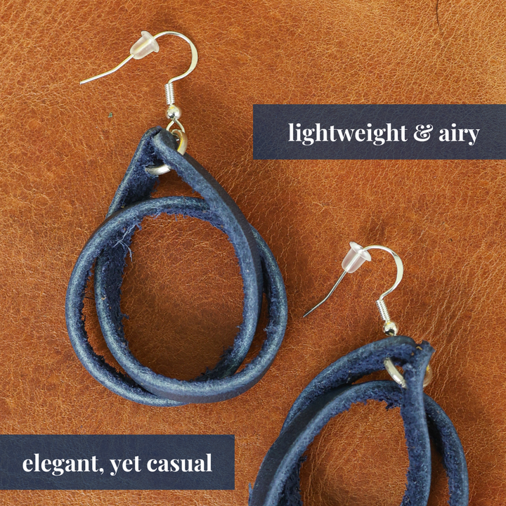 Genuine Leather Loop Earrings by World Orphans