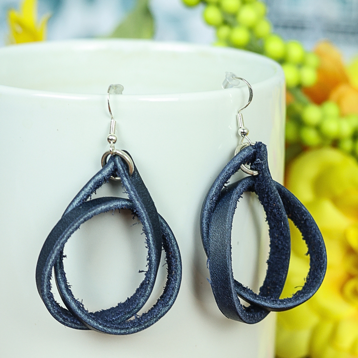 Genuine Leather Loop Earrings by World Orphans