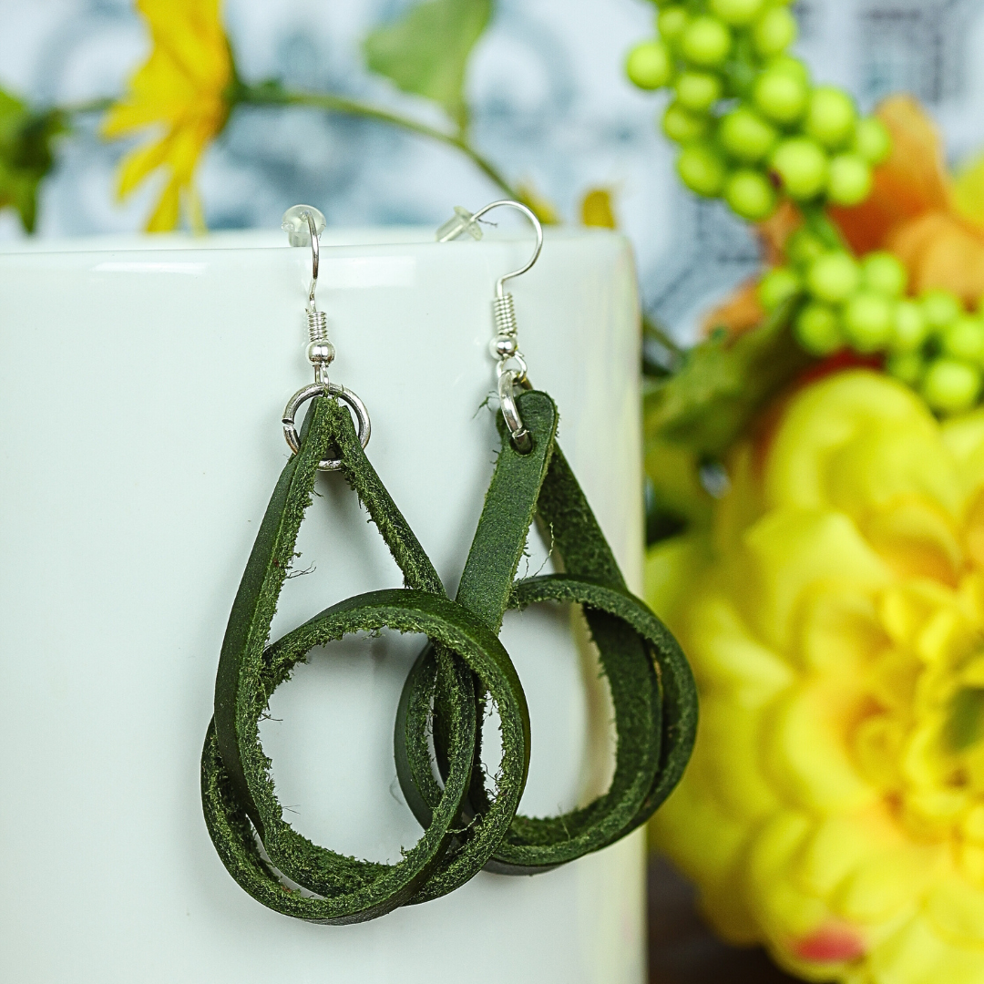 Genuine Leather Loop Earrings by World Orphans