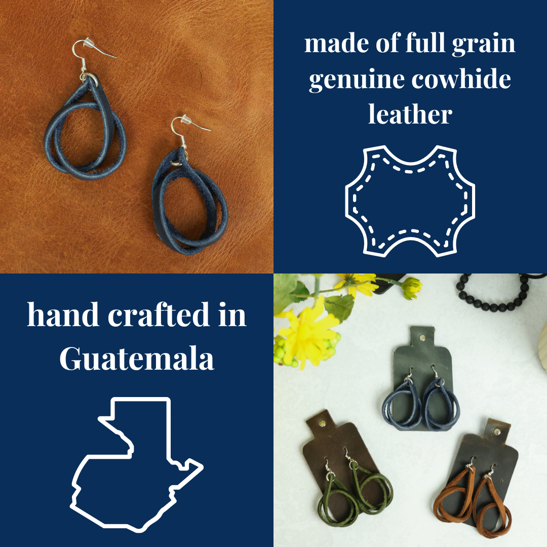 Genuine Leather Loop Earrings by World Orphans