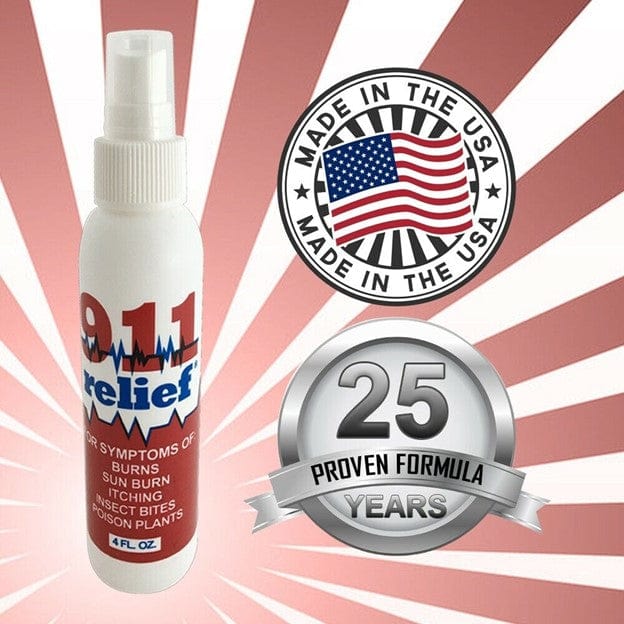 911 Relief 911 Relief Fast Acting Itch Relief for Sunburn, Poison Ivy, and Mosquito/Bug Bites & Jelly Fish Sting