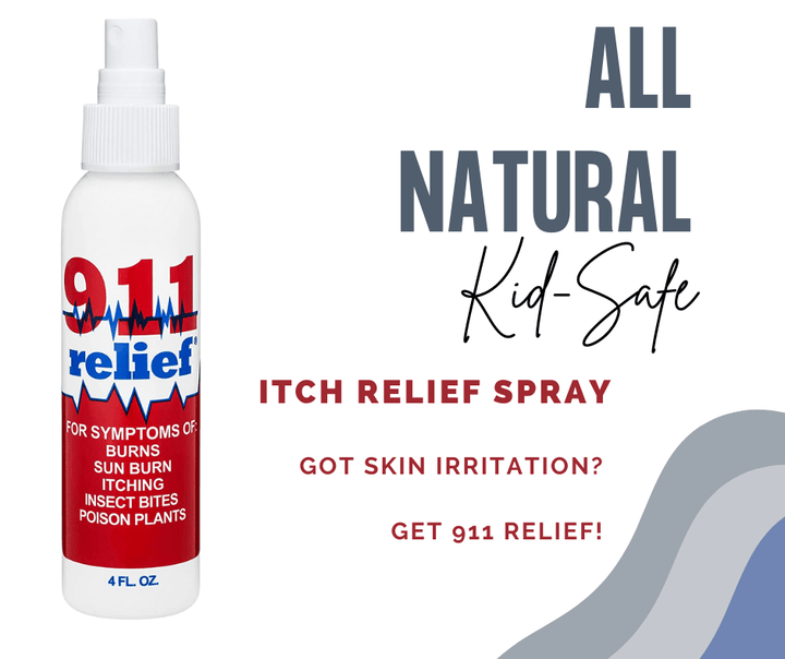 911 Relief 911 Relief Fast Acting Itch Relief for Sunburn, Poison Ivy, and Mosquito/Bug Bites & Jelly Fish Sting