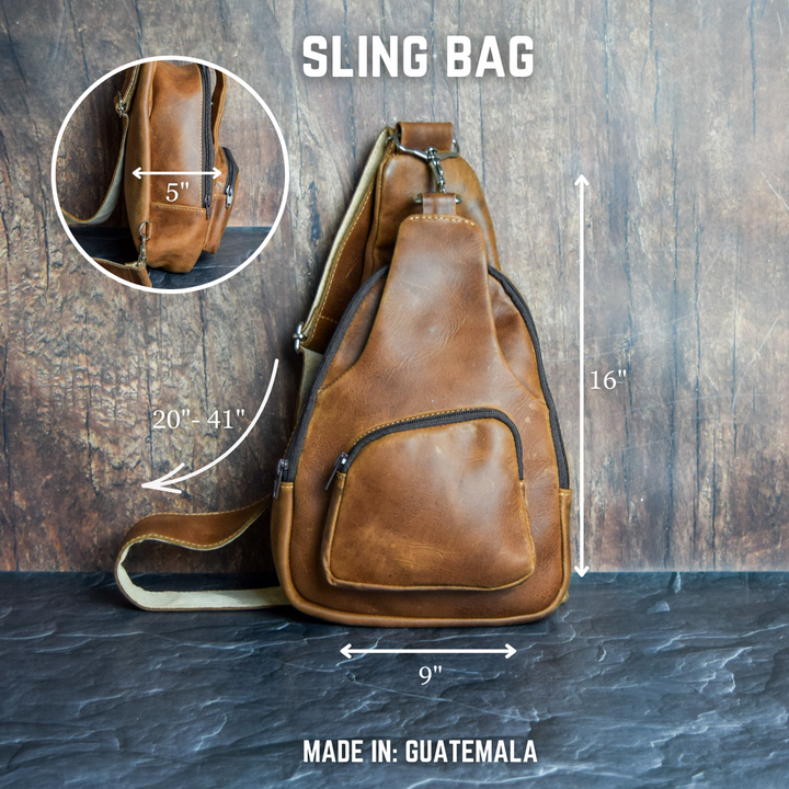 Genuine leather sling bag