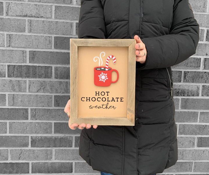 Hot Chocolate Weather Framed Sign by CWI