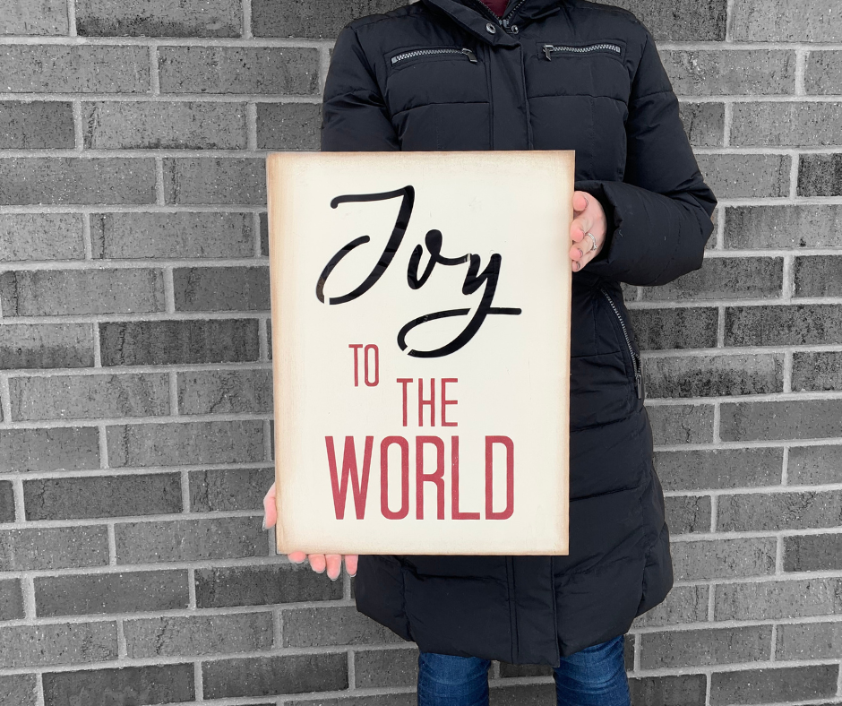 Joy to the World Wood Cutout Sign by CWI