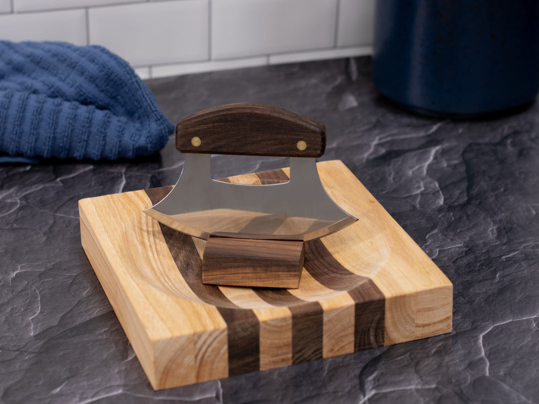 Ulu knife with chopping bowl gift set