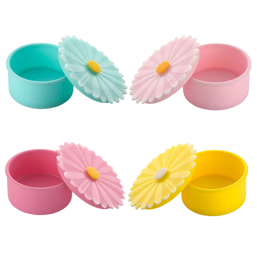 Daisy Silicone Storage Containers Set of 4 by Charles Viancin