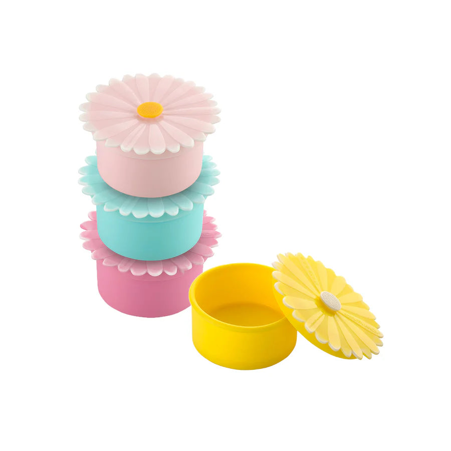 Daisy Silicone Storage Containers Set of 4 by Charles Viancin