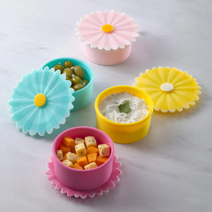 Daisy Silicone Storage Containers Set of 4 by Charles Viancin