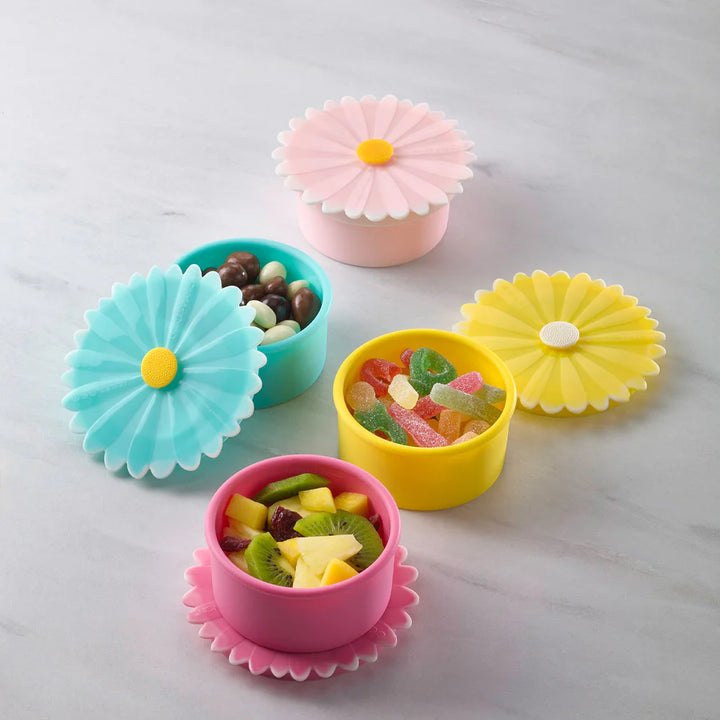 Daisy Silicone Storage Containers Set of 4 by Charles Viancin