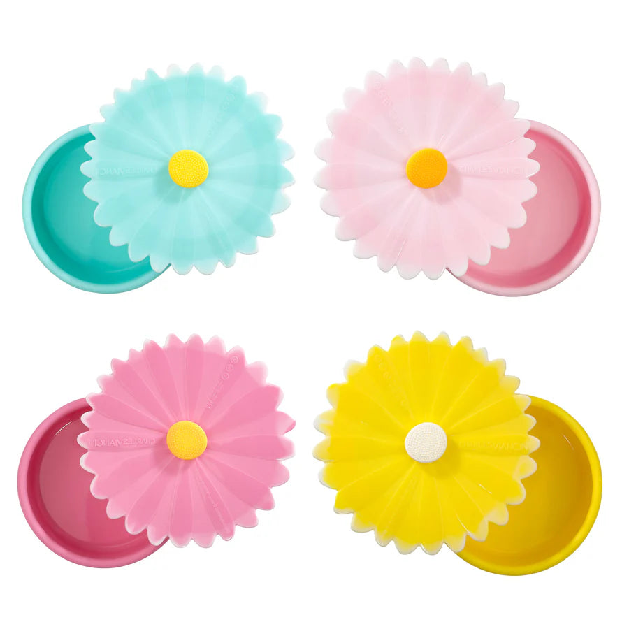 Daisy Silicone Storage Containers Set of 4 by Charles Viancin