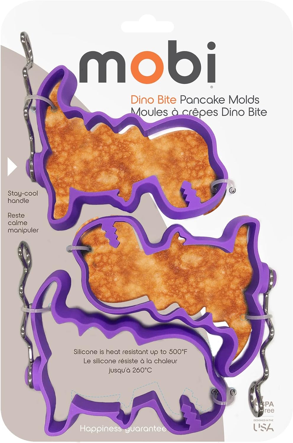 Uique dino-shaped silicone pancake molds by Mobi