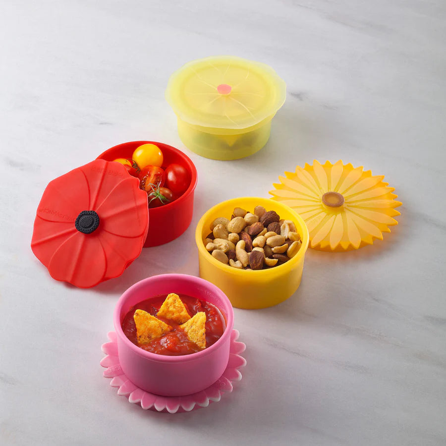 Floral Silicone Storage Containers Set of 4 by Charles Viancin
