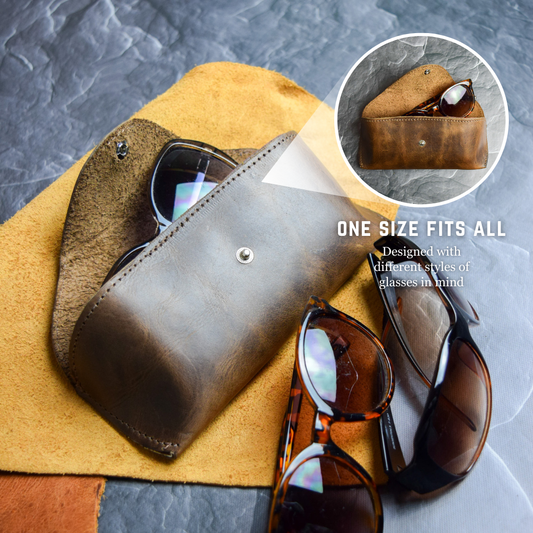 Glasses Case with Snap for Sunglasses and Reading Glasses