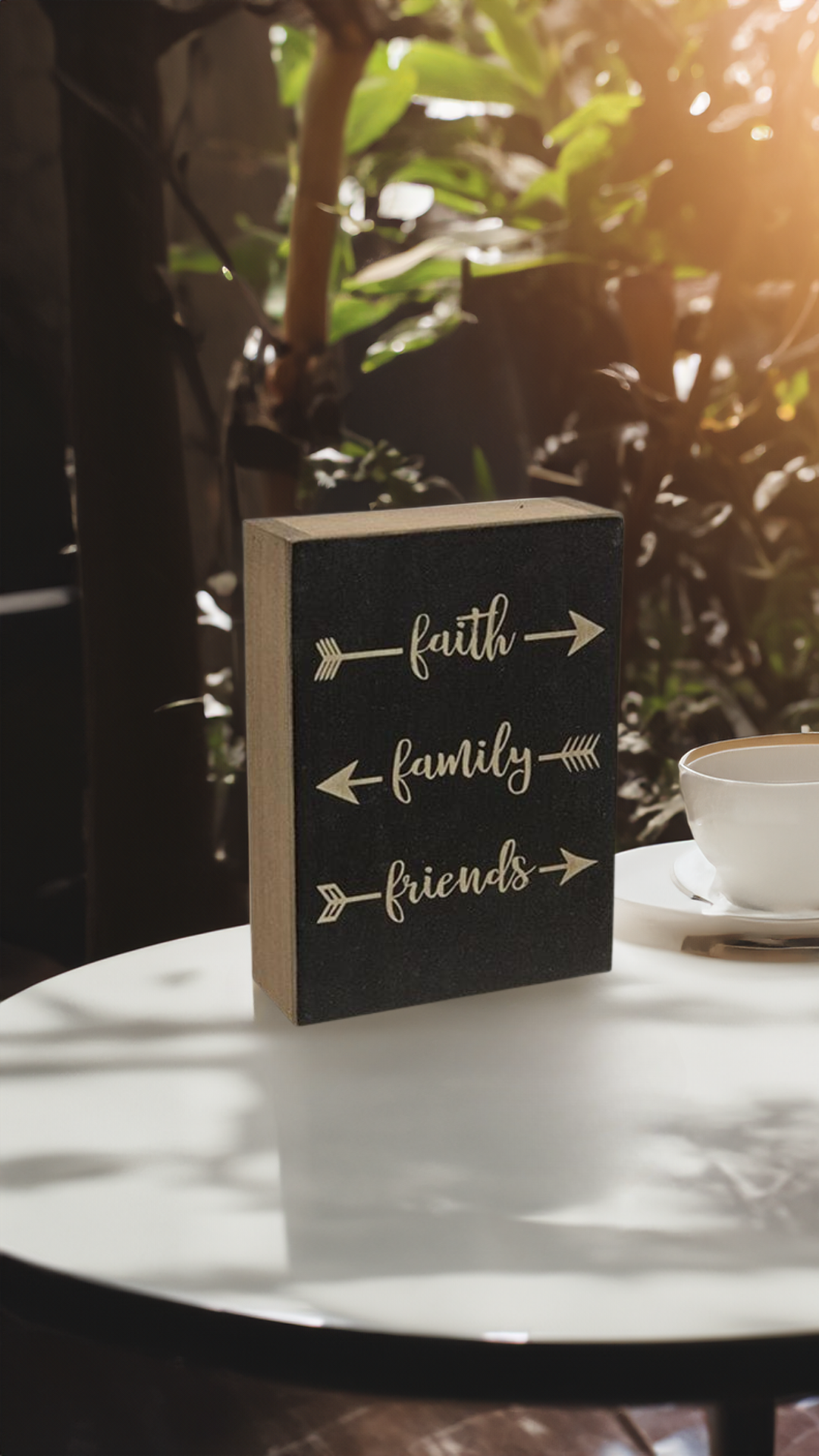 Faith, Family, Friends Box Sign by CWI