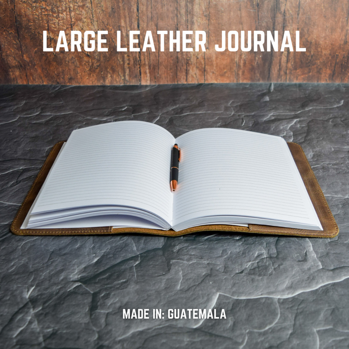 Large Leather Journal  / Notebook Cover with Lined Insert by World Orphans