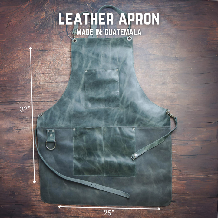 Genuine Leather Unisex Apron w/ Cross Back Straps by World Orphans