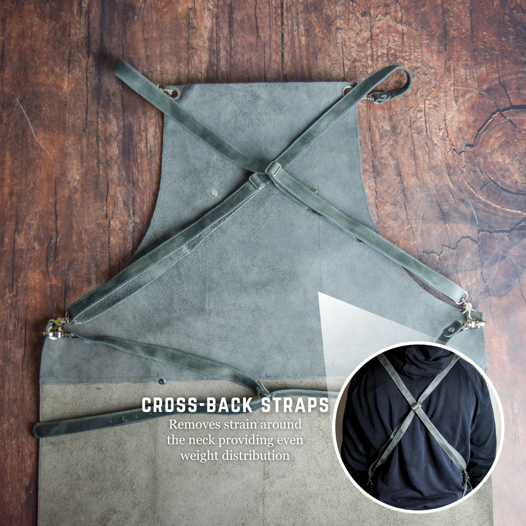 Orphan Apron Genuine Leather Unisex Apron w/ Cross Back Straps by World Orphans ...