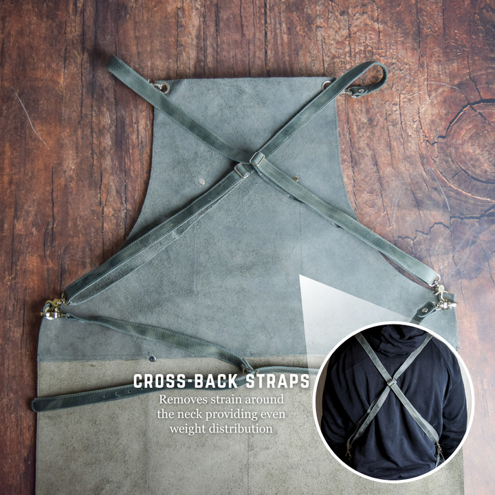 World Orphans Genuine Leather Apron for Men or Women with Cross Back Straps