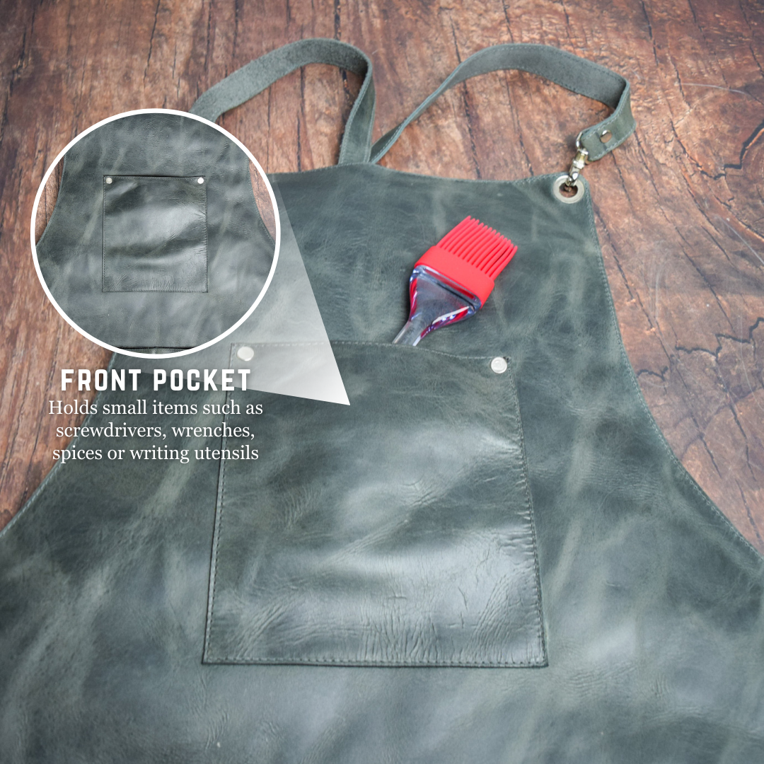 Orphan Apron Genuine Leather Unisex Apron w/ Cross Back Straps by World Orphans ...