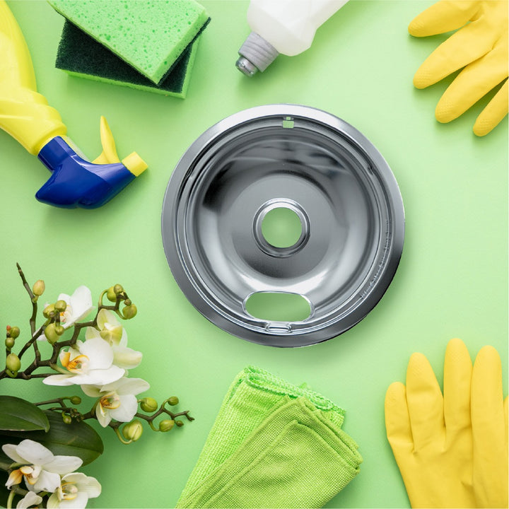 Range Kleen 10124XN Style A 4-Pack Drip Pans - 2 Small and 2 Large Drip Bowls