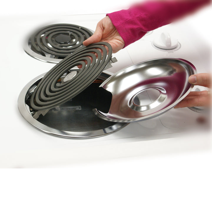Range Kleen 10124XN Style A 4-Pack Drip Pans - 2 Small and 2 Large Drip Bowls