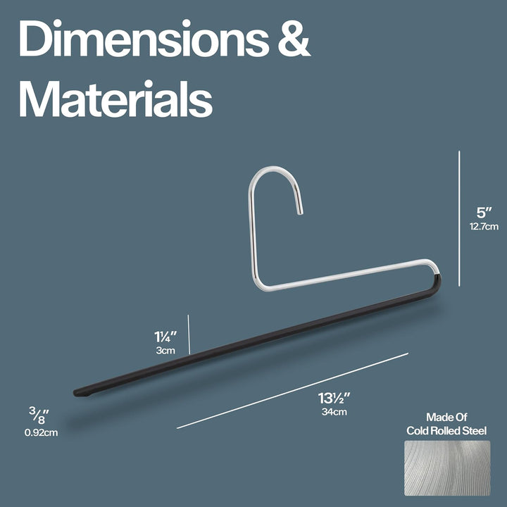 MAWA Reverse Hook Trouser / Pant Hangers, Set of 10 Style KH/35U