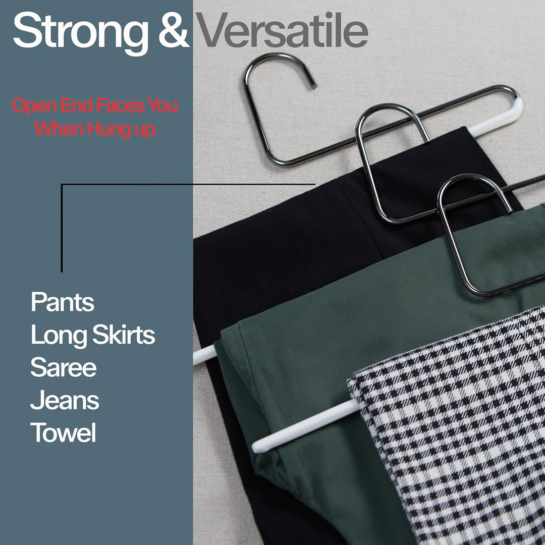 MAWA Reverse Hook Trouser / Pant Hangers, Set of 10 Style KH/35U