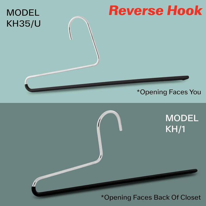 MAWA Reverse Hook Trouser / Pant Hangers, Set of 10 Style KH/35U