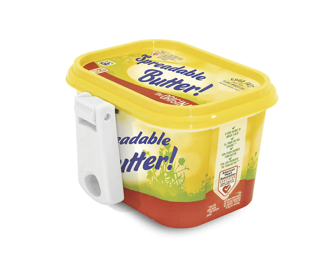 Butter with attachable tub knife