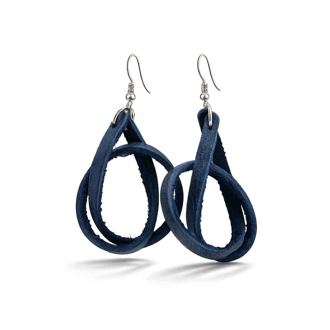 Genuine Leather Loop Earrings by World Orphans