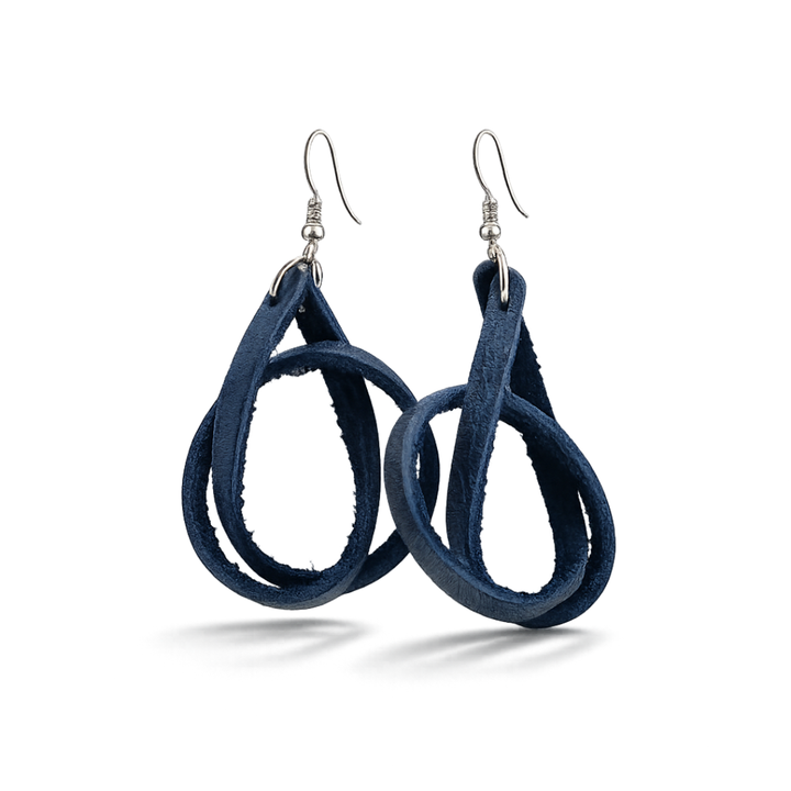 Genuine Leather Loop Earrings by World Orphans