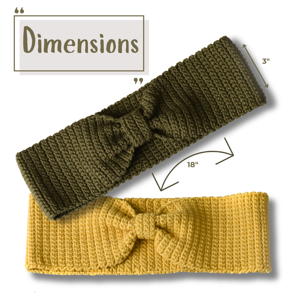 Dimensions of the crocheted headband