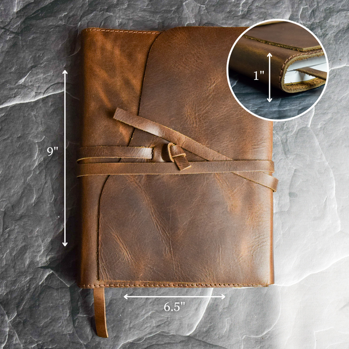 Full Grain, Handmade Leather Journal With Strap Closure –  World Orphans
